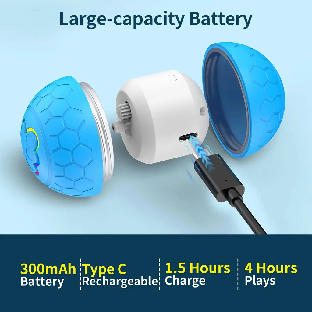 Smart Dog Toy Ball Electronic Interactive Pet Toy Ball USB Automatic Bouncing Rolling Toy Ball With RGB Lights Puppy Cat Product - Nova Trendz