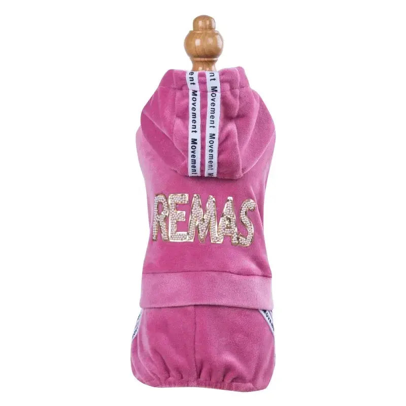 Luxury Velvet Dog Clothes,Dog Jumpsuit,Small Medium Dogs,Yorkie Puppy Costume,Hooded Coat,Tracksuit Overalls,Autumn,Winter - Nova Trendz