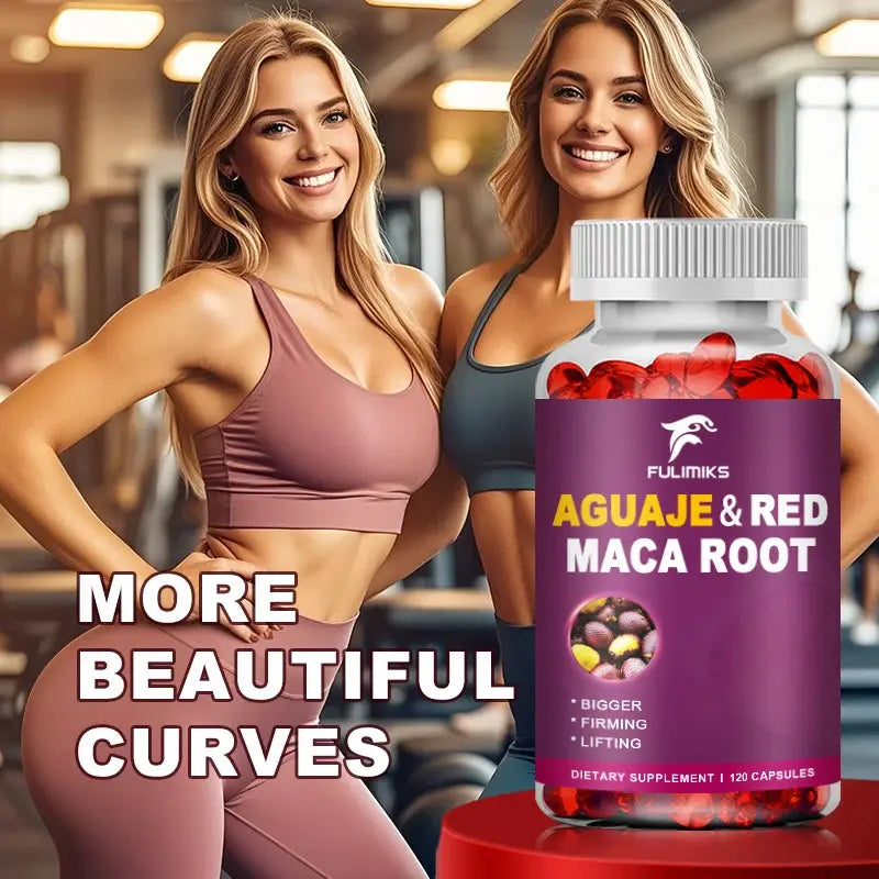 Aguaje Supplement Red Maca Root Extract Capsules Enhances Curves, Firms, Sculpting, Supports Buttocks and Immune Health Nova Trendz
