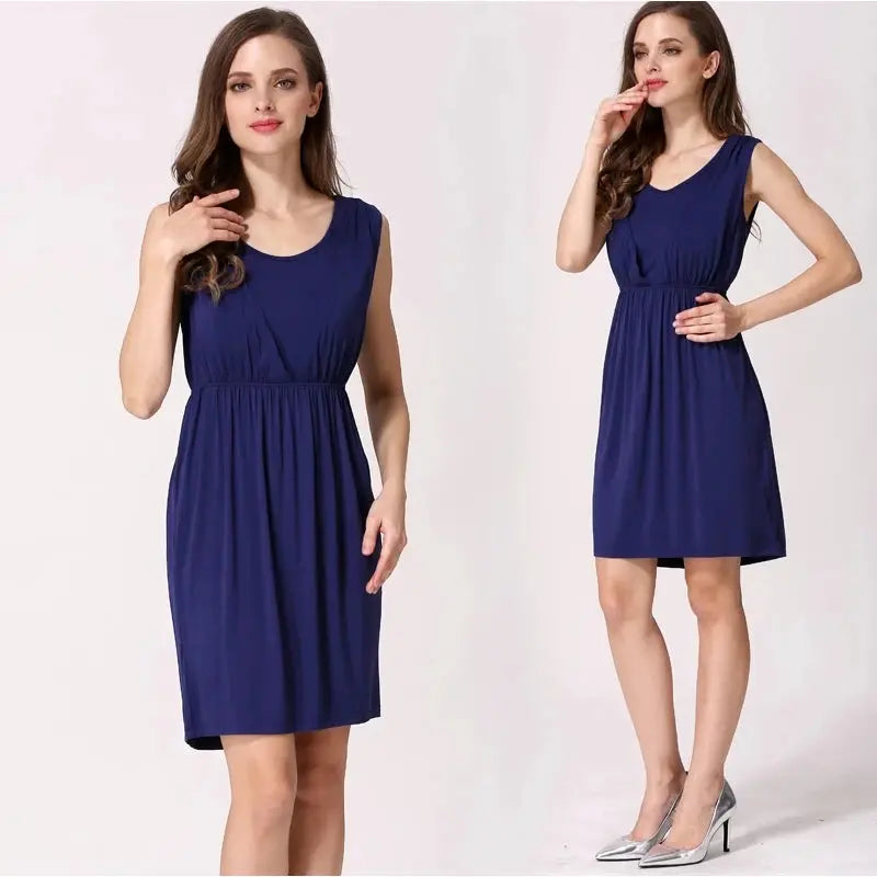 Summer Maternity Clothes Breastfeeding Dress Sleeveless Maternity Dresses For Pregnant Women Lactation Vest Nursing Skirt Nova Trendz