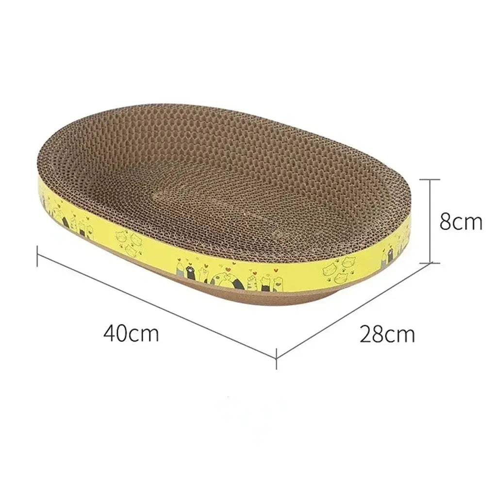 Cat Scratching Board Protect Furniture Grinding Claw Toys Oval Corrugated Paper Wear-resistant Cat Nest Cat Accessories - Nova Trendz