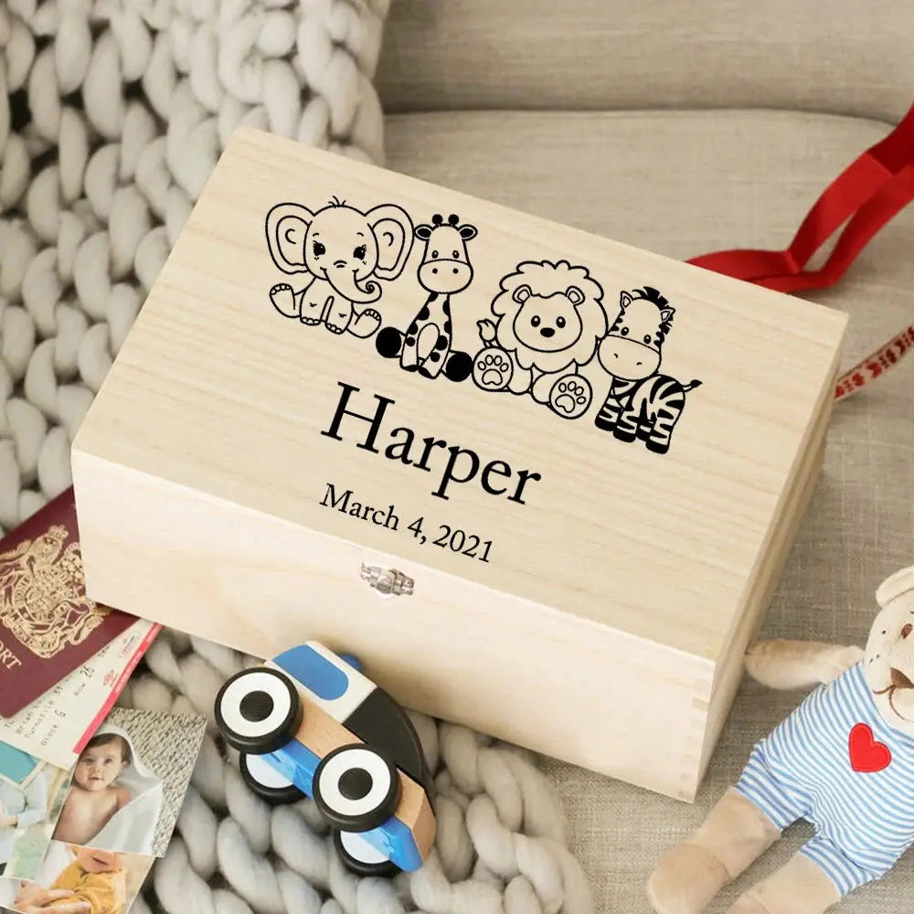 Custom Baby Wooden Memory Box Newbron Shower Gift Personalized Infant  Keepsake Box Baby Birth Stats Box Umbilical Cord Box Nova Trendz
