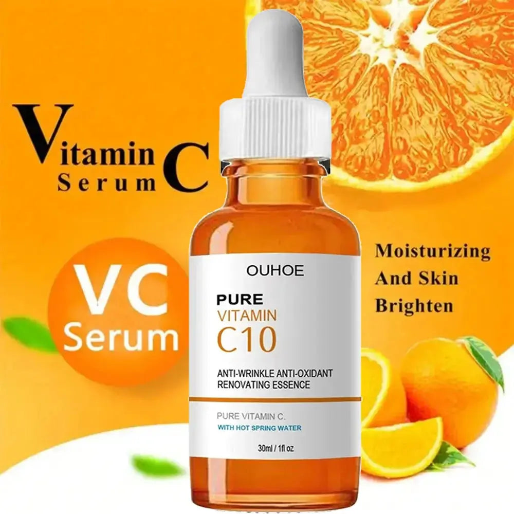 Vitamin C Wrinkle Remover Face Serum Lifting Firming Fade Fine Lines Anti-aging Essence Whitening Brighten Nourish Skin Care Nova Trendz