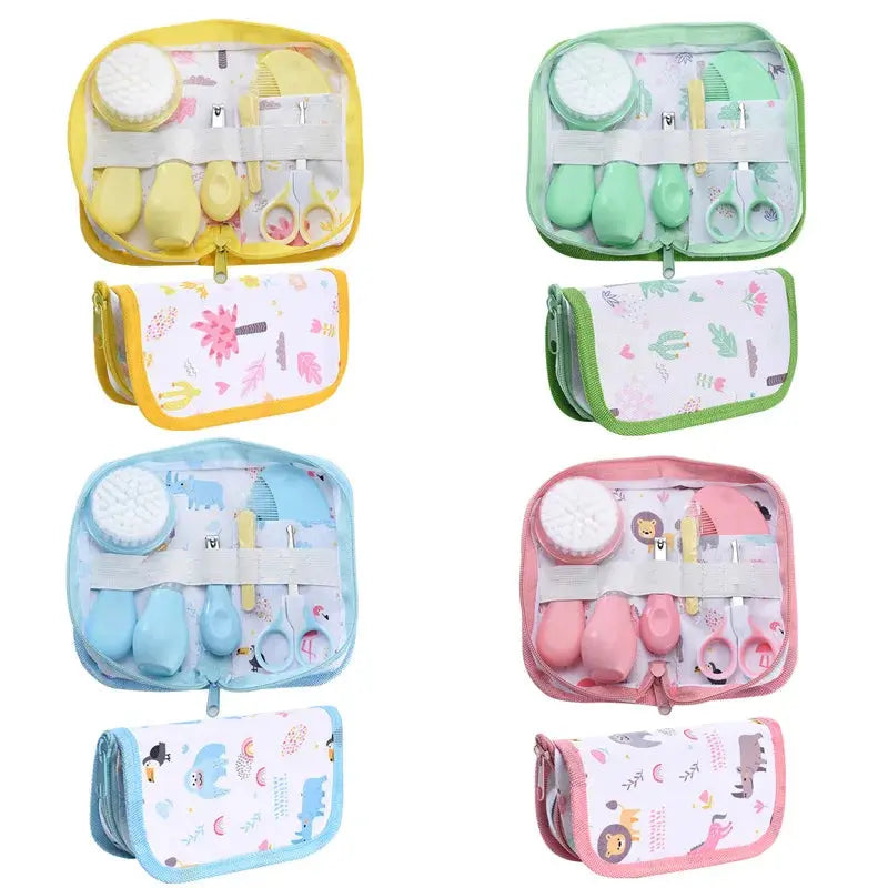 6Pcs/set Newborn Baby Care Kit Cleaning Supplies Head Comb Brush Scissors Nasal Aspirator Nail Clipper Sharpener Tool Package Nova Trendz