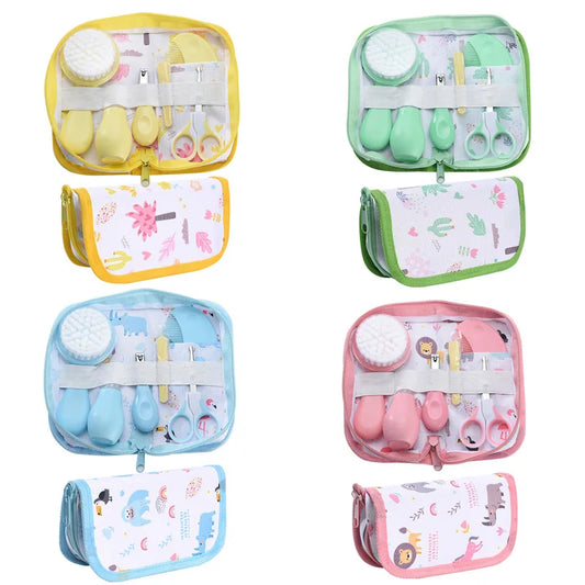 6Pcs/set Newborn Baby Care Kit Cleaning Supplies Head Comb Brush Scissors Nasal Aspirator Nail Clipper Sharpener Tool Package