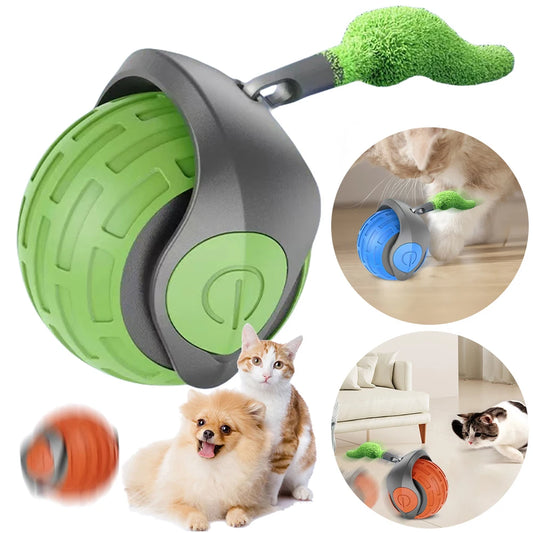 Interactive Cat Toy Ball Automatic Rolling Ball USB Rechargeable Self Rotating Ball Funny Cat Toys for Indoor Cat Kitten
