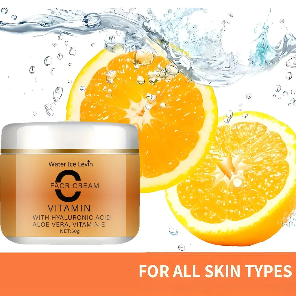 Vitamin C Facial Cream, Hyaluronic Acid, Aloe Vera and Vitamin E, Facial Moisturizing Cream, Nourishing Skin Care, Increasing Brightness, Available for All Skin Types - Nova Trendz