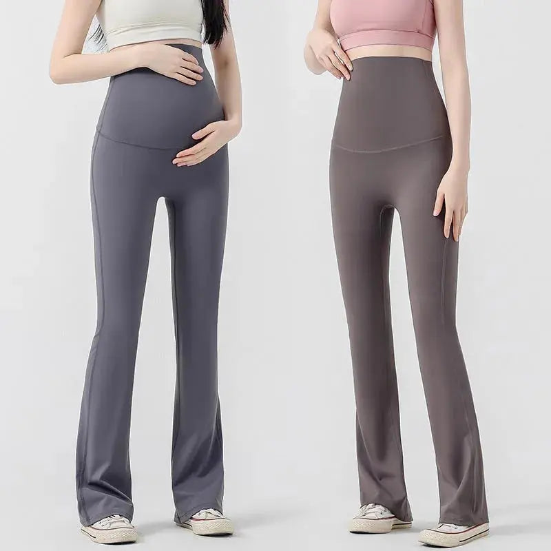 Maternity Leggings for Pregnant Women Yoga Flared High-waisted Trousers Pregnancy Clothes Maternity Yoga Flared Pants Nova Trendz