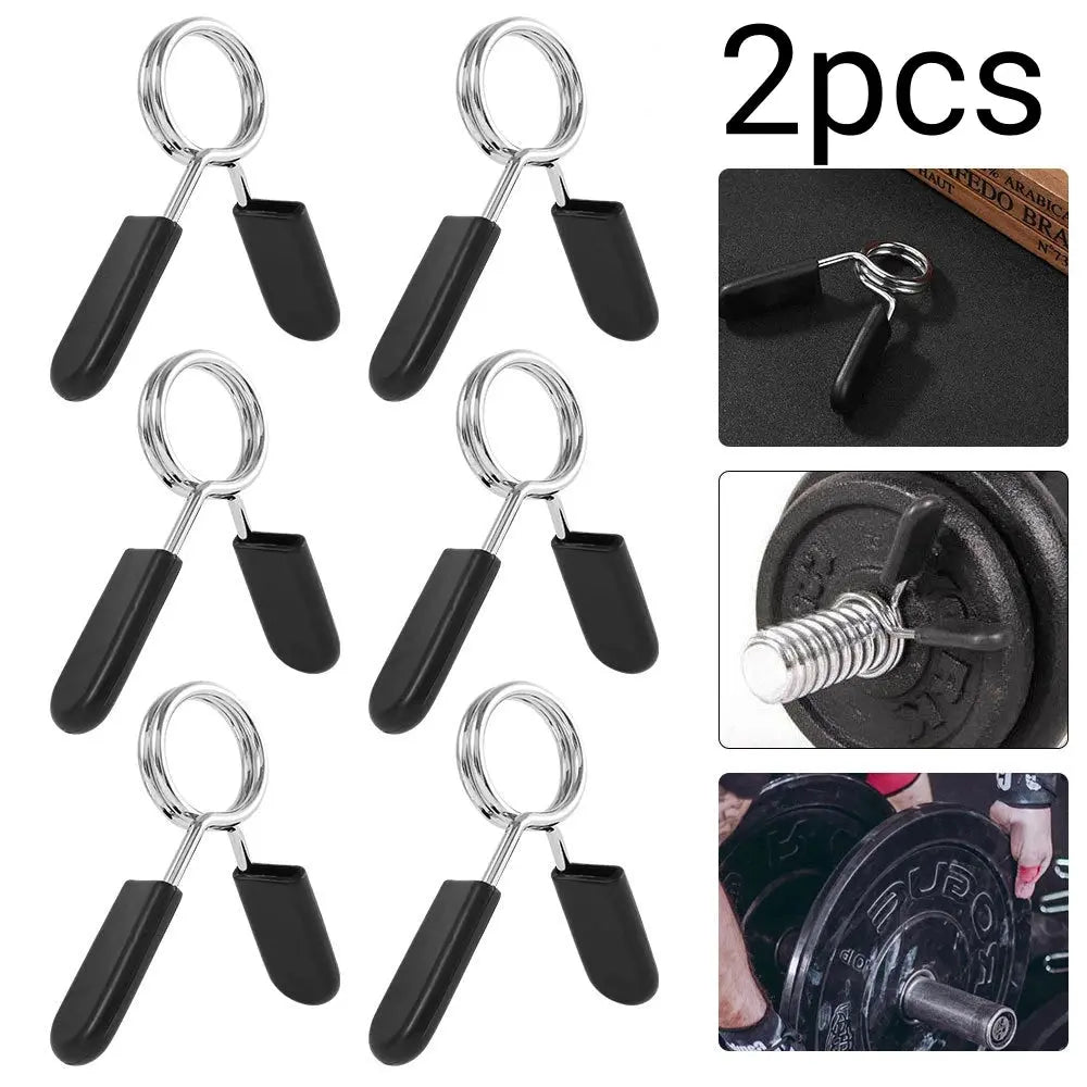 2pcs/lot 25/28/30mm Barbell Clamp Spring Collar Clip Gym Dumbbell Lock Standard Weight Lifting Kit Fitness Body Building Workout Nova Trendz