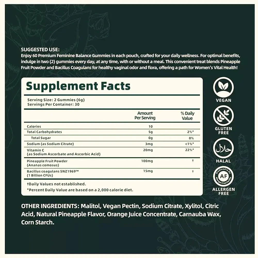 Vital Source Feminine Balance Gummies - Hawaiian Pineapple - Nova Trendz