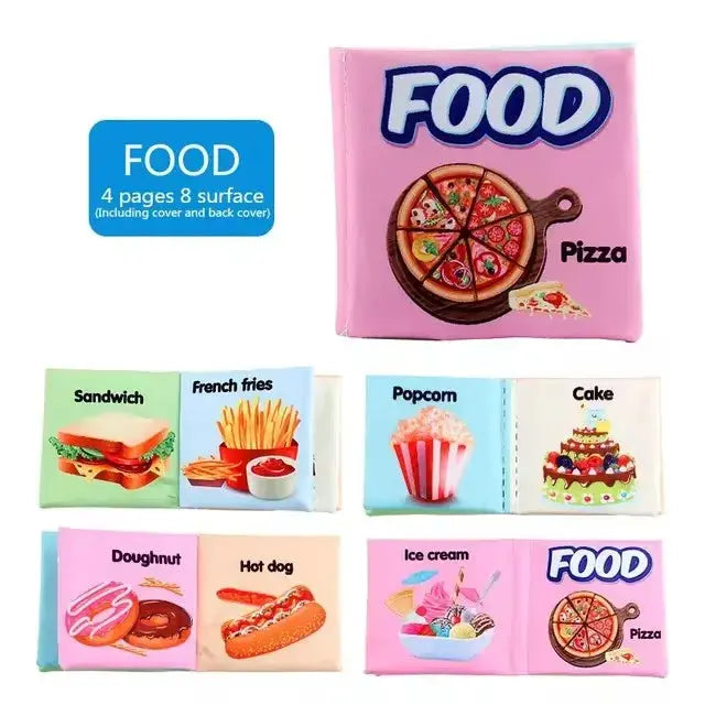 Baby Cloth Books Enlightenment Early Educational Toys Kids Fruits Animal Numbers Food Cognitive Book for Toddlers 12-72 Month Nova Trendz