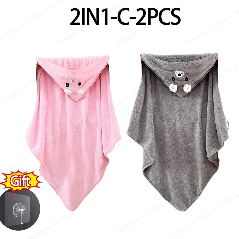 Hooded Coral Velvet Baby Bath Towel Cartoon Baby Elephant Wrap Blanket Super Absorbent Warm Bathrobe Newborn Baby Bath Towel Nova Trendz