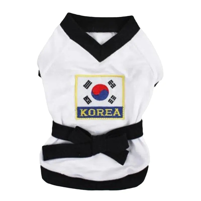 Pet Halloween Karate Costume with Belt Funny Taekwondo Uniform for Dogs and Cats - Nova Trendz