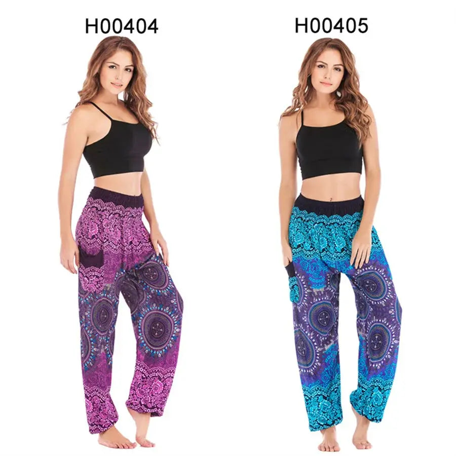 Yoga Pants Women Hippie Harem Printed Leggings Boho High Waisted Pantalone De Mujer Cintura Alta Calca Feminina Beach - Nova Trendz