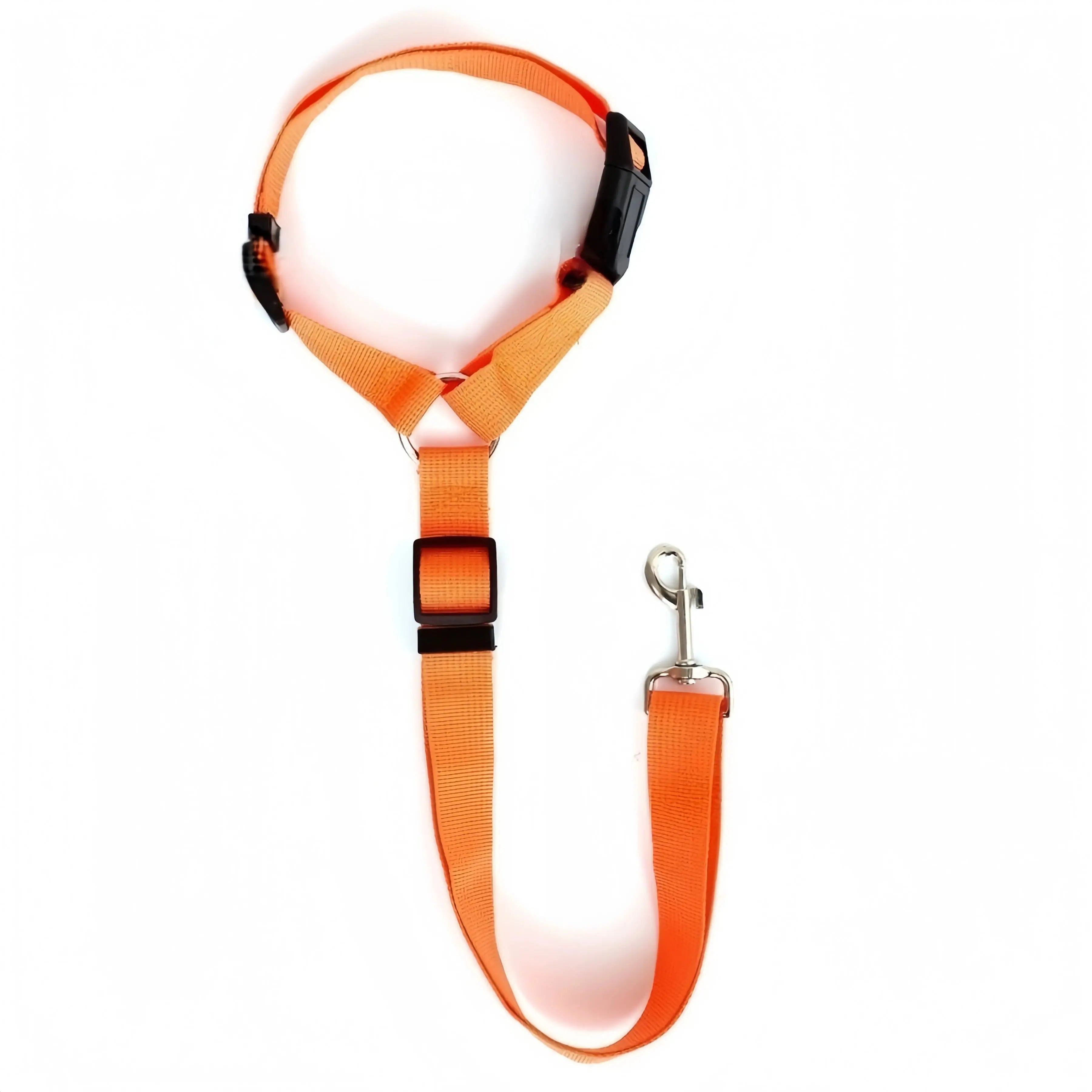 Solid Color Two-in-one Pet Car Seat Belt Nylon Lead Leash Backseat Safety Belt Adjustable Dogs Harness Collar Pet Accessories - Nova Trendz