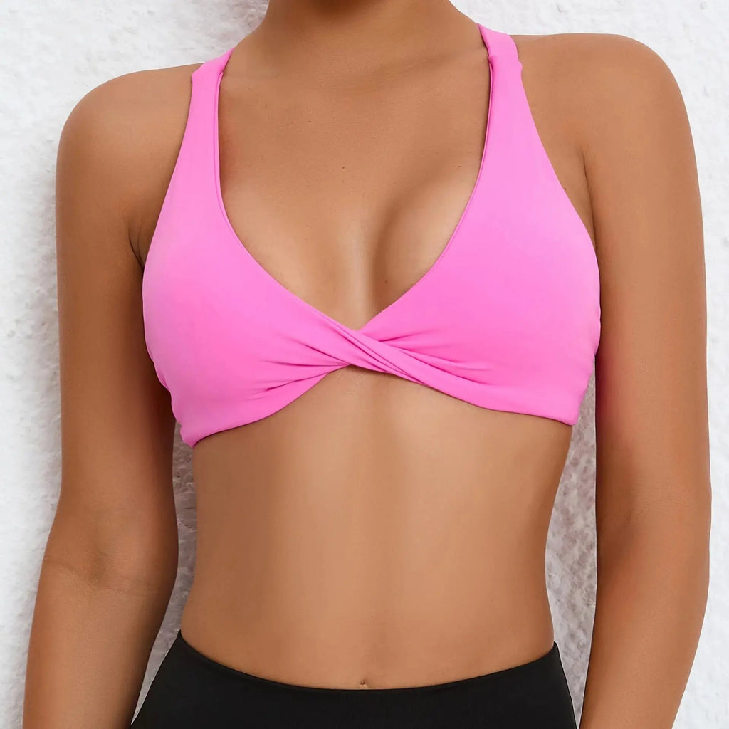 Sport Bra Women Seamless Gym Anti-sweat Breathable Yoga Shockproof Crop Top Fitness Push up Workout Underwear Blue Gray Red Pink - Nova Trendz