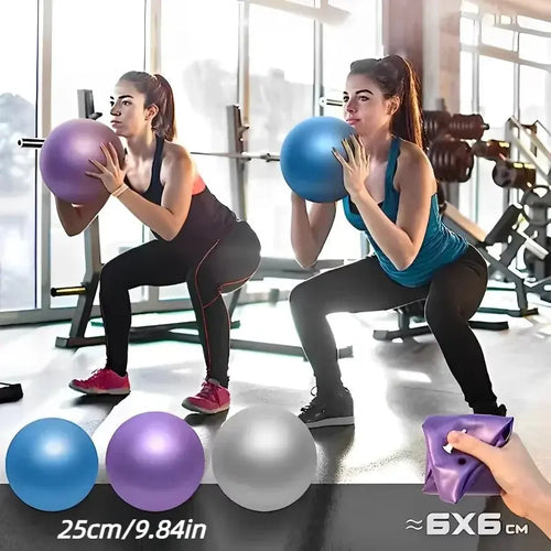 25CM New Yoga Pilates Ball Exercise Gymnastic Fitness Balance Gym Core Indoor Training Mini Balls Small Therapy Improves Nova Trendz