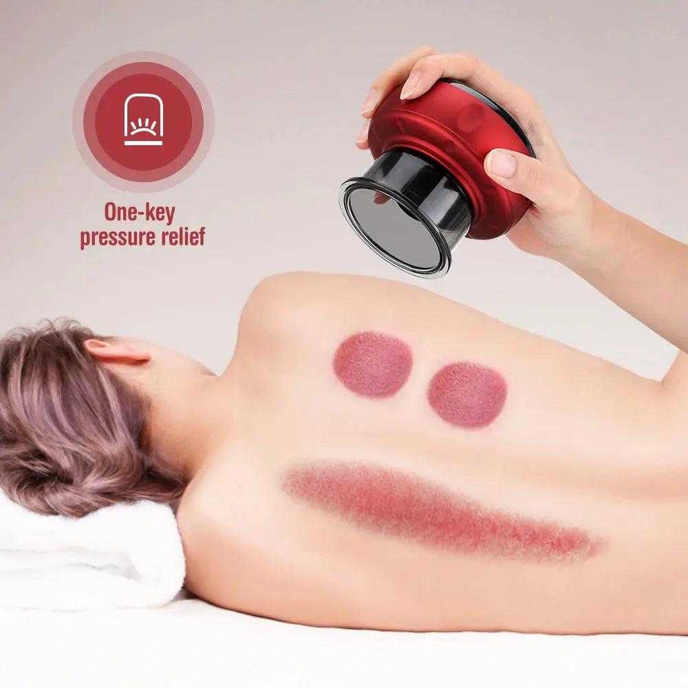 Body Scraping Massage Smart Electric Vacuum Cupping Heating Suction Cup Device Back Neck Arm Massger 6/12 Level Cupping Nova Trendz