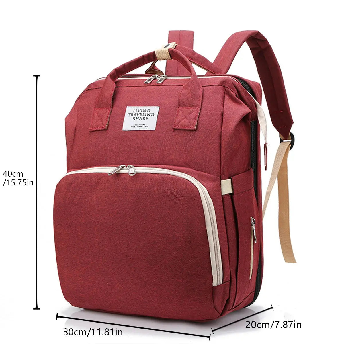 Foldable bed diaper bag with changing station insulated pocket and large capacity Multifunctional Double shoulder mommy bag Nova Trendz