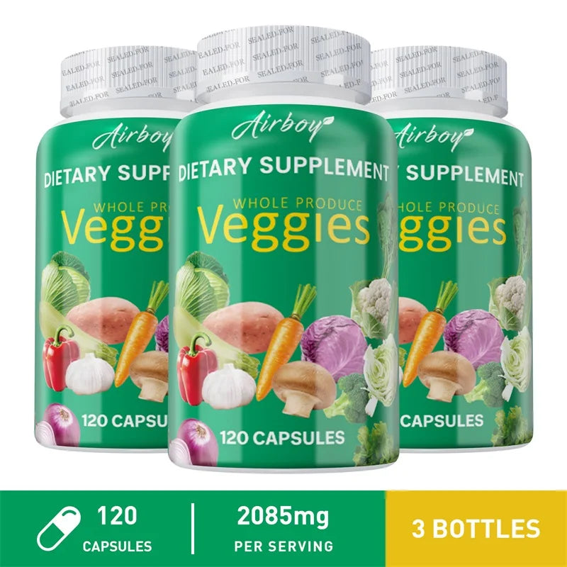 Veggies Supplement Filled with Vitamins and Minerals Promote Antioxidants Increase Immune Defense