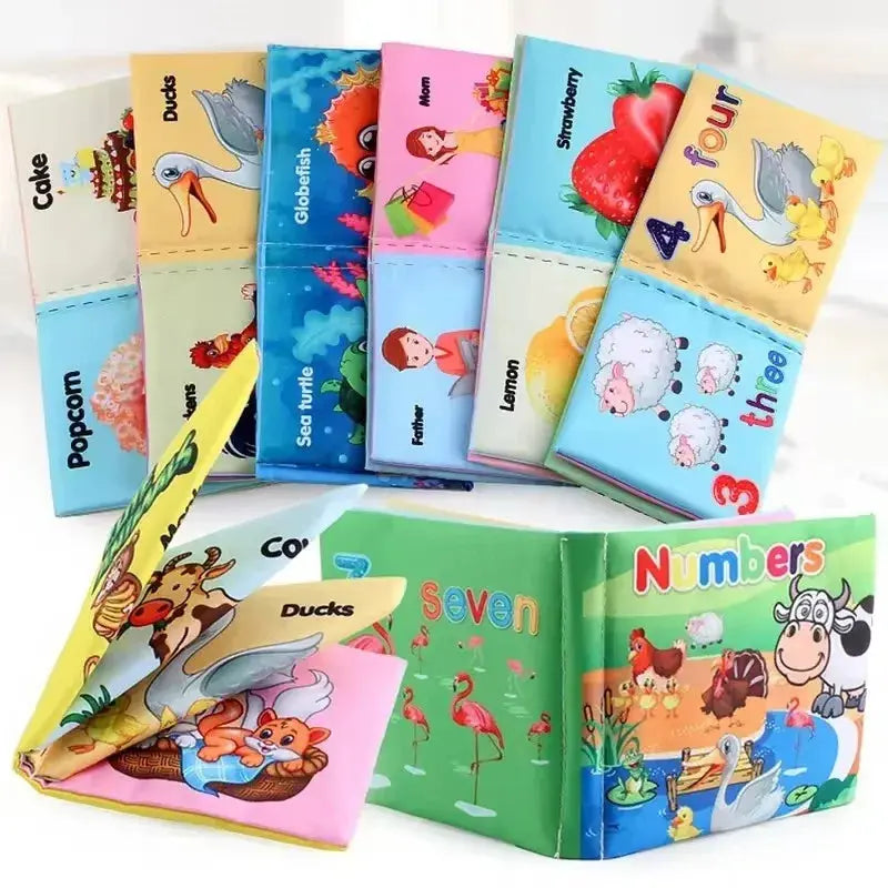 Baby Cloth Books Enlightenment Early Educational Toys Kids Fruits Animal Numbers Food Cognitive Book for Toddlers 12-72 Month Nova Trendz