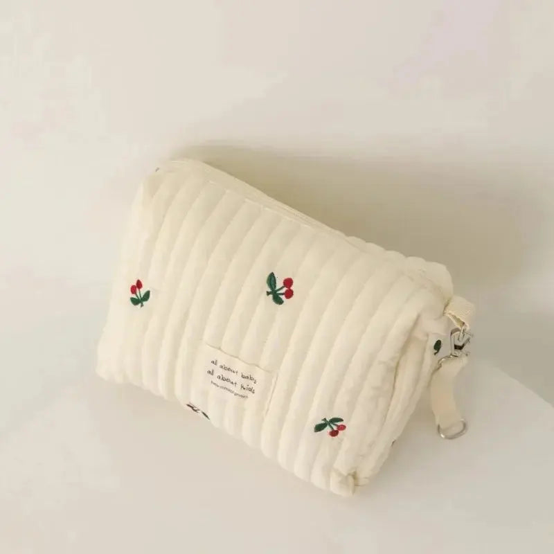 Portable Stroller Nappy Bag Quilted Baby Diaper Caddy Organizer Embroidered Mommy Bags Babies Accessories Changing Bag Storage Nova Trendz