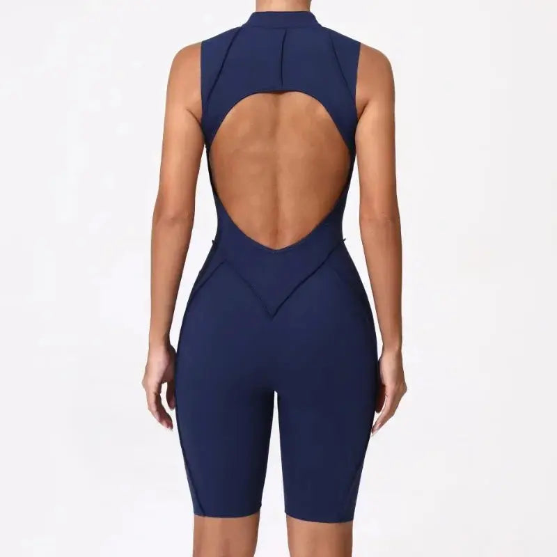 New Seamless Yoga Jumpsuits Sports Fitness Hip-lifting Backless Skinny Zipper One-Piece Workout Clothing Gym Bodysuit for Women - Nova Trendz