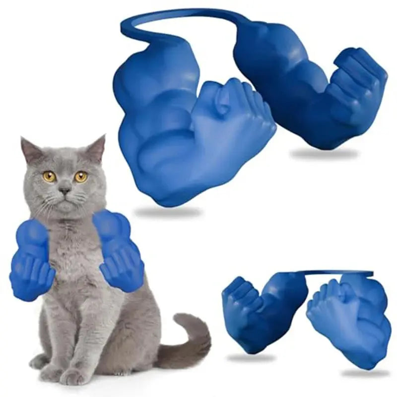 Funny Cat Muscle Arm Clothing Decoration Props 3D Printed Pet Interactive Neck Hanging Toy Role-playing Accessories Birthday Toy Nova Trendz