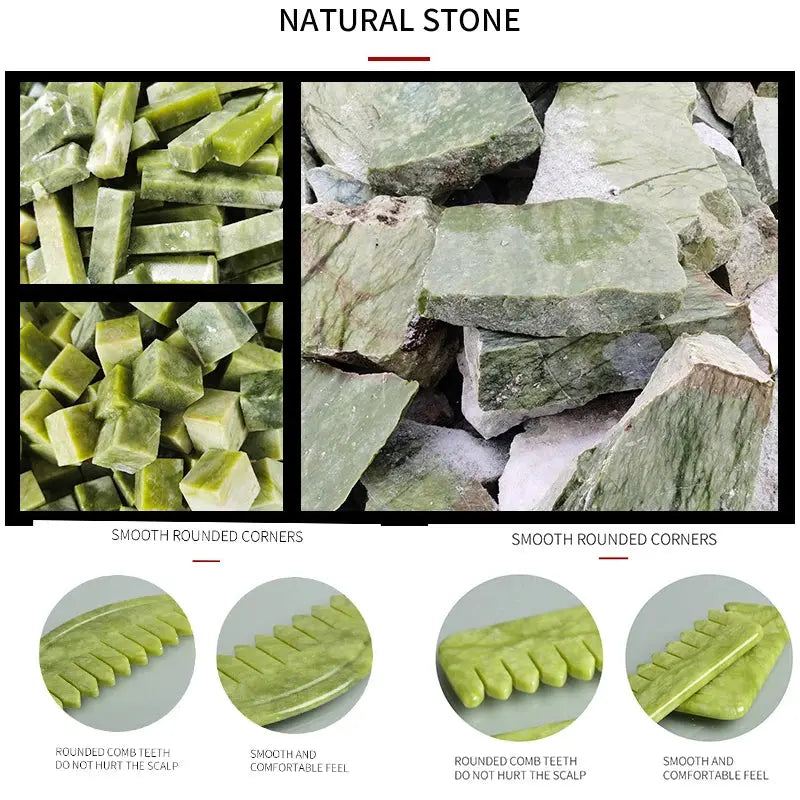 Natural Jade Comb Gua Sha Board Jade Massager For SPA Acupuncture Body Scraping Gouache Scraper Facial Skin Beauty Tool Nova Trendz