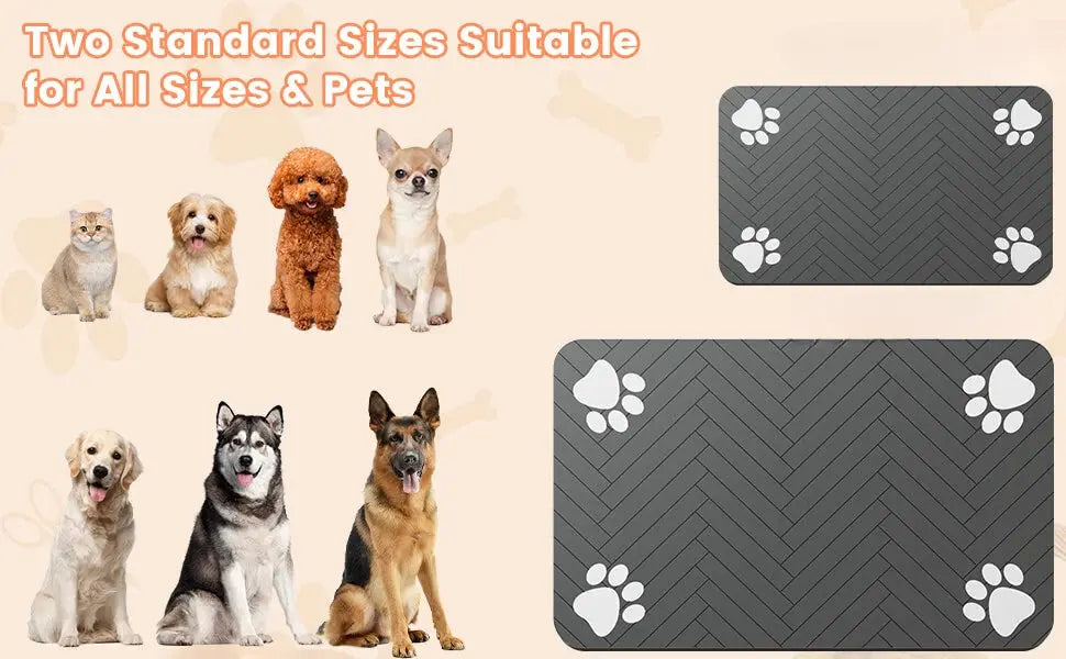 Pet Feeding Mat-Absorbent Pet Placemat for Food and Water Bowl, with Waterproof Rubber Backing, Quick Dry Water Mat for Dog Cat - Nova Trendz