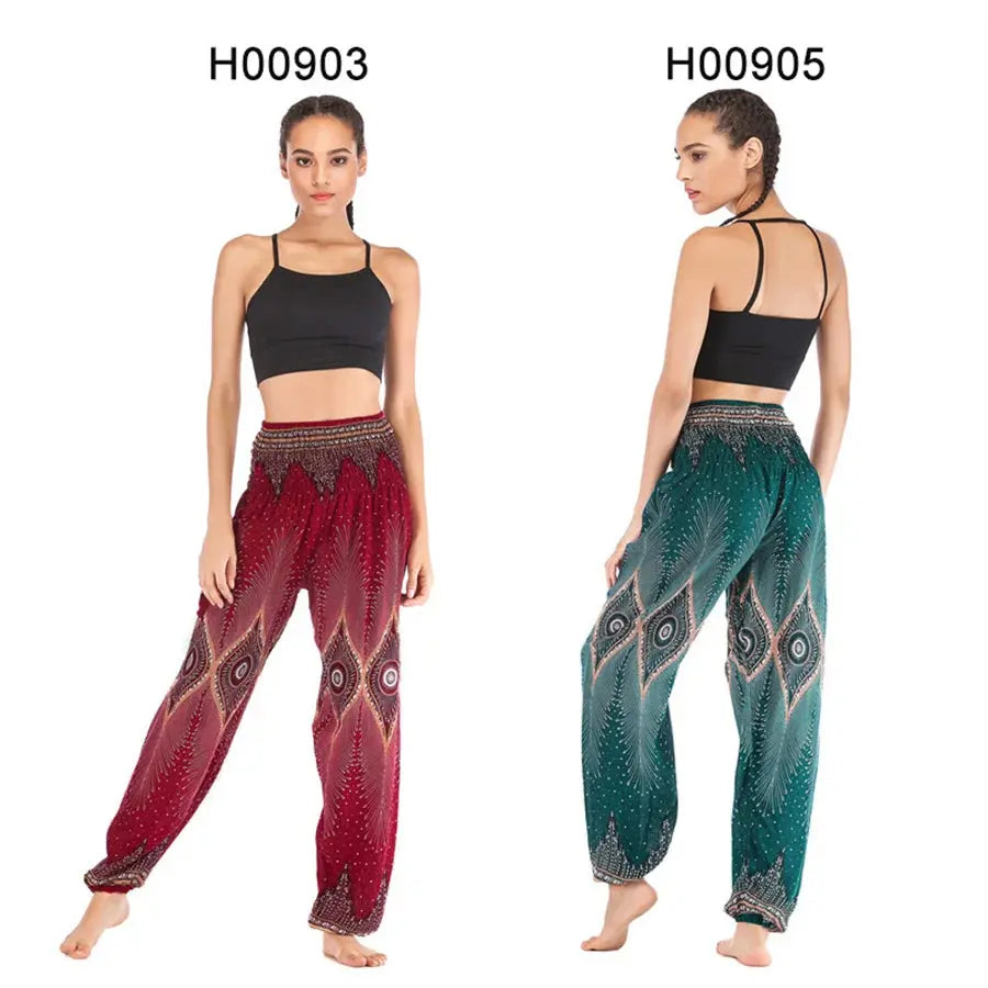 Yoga Pants Women Hippie Harem Printed Leggings Boho High Waisted Pantalone De Mujer Cintura Alta Calca Feminina Beach - Nova Trendz