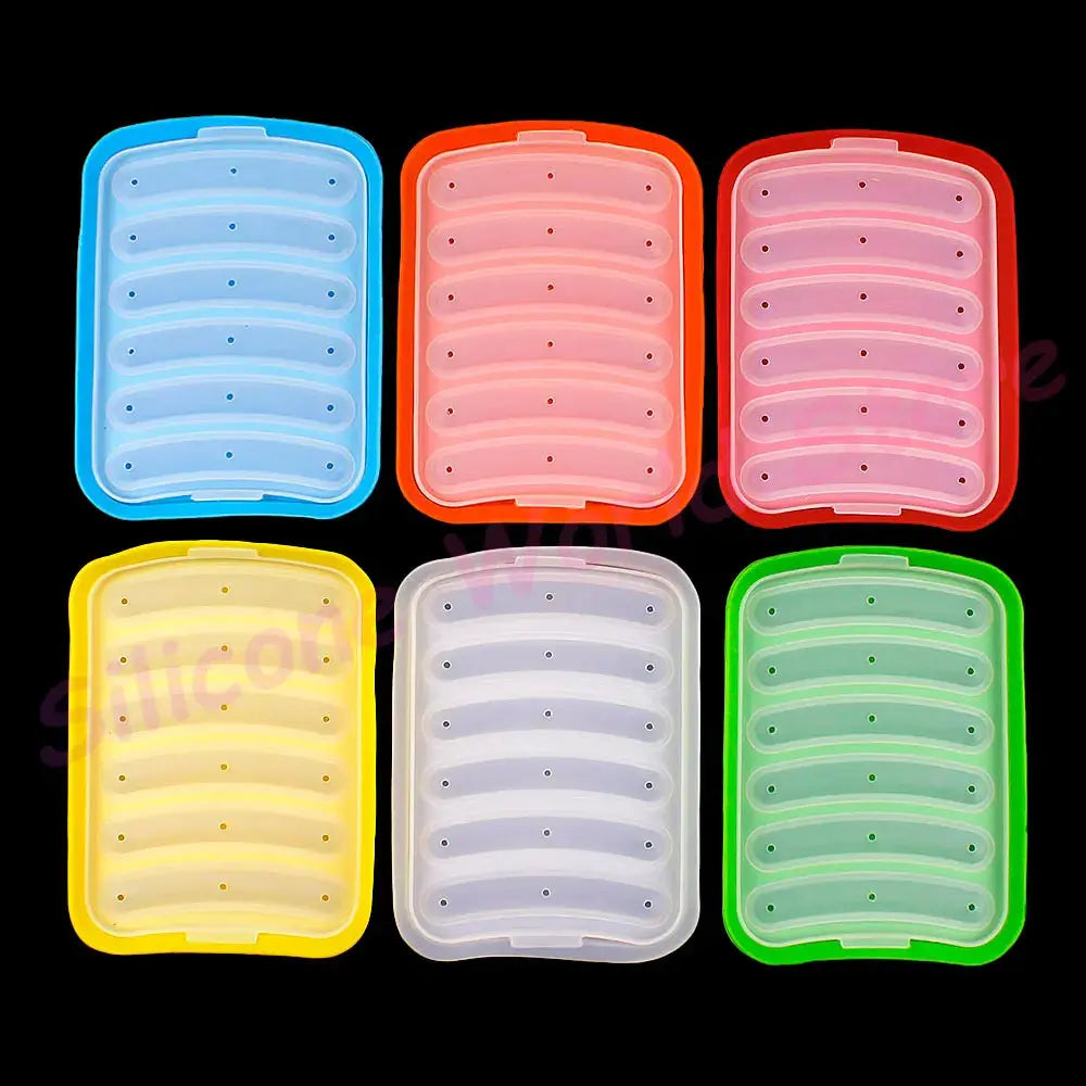 Silicone World DIY Silicone Sausage Molds With Lid Baby Complementary Food Baked and Steamed Ham Hot Dog Making Mold Baking Tool Nova Trendz