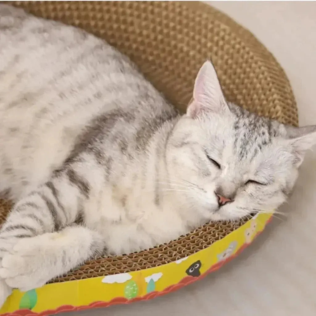 Cat Scratching Board Protect Furniture Grinding Claw Toys Oval Corrugated Paper Wear-resistant Cat Nest Cat Accessories - Nova Trendz