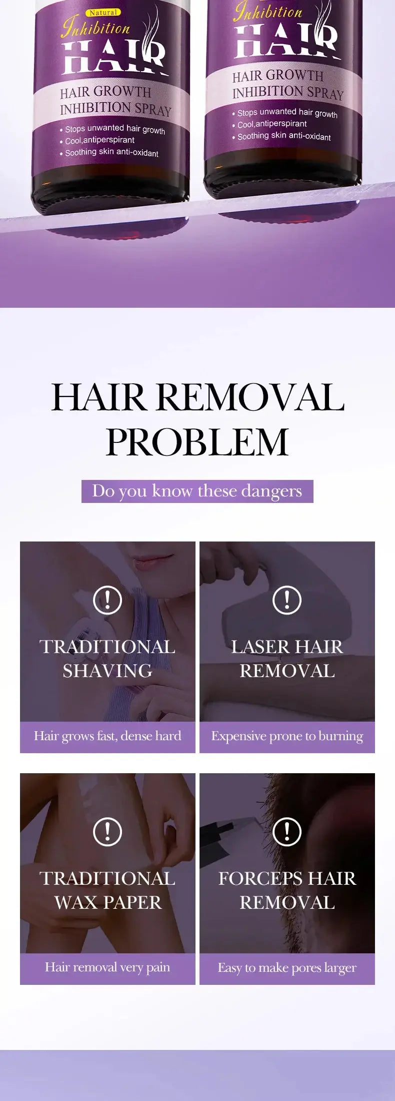 Hair Removal Cream Inhibits Hair Growth Whitening Safe Gentle Spray Effectively Remove Armpit Knee Leg Hair Skincare Products - Nova Trendz