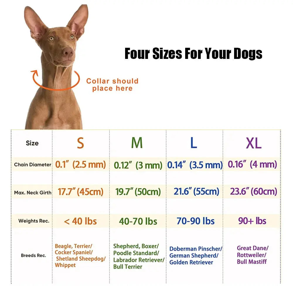 Dog Collar Prong Dog Training Collar For Dogs With Rubber Tips Stainless Steel Dog Collar For Large Dogs Dog Training Supplies - Nova Trendz
