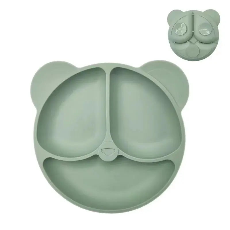 Baby Safe Silicone Dining Plate Suction Cartoon Children Dishes Feeding Toddler Training Tableware Retro Kids Smile Face Bowl Nova Trendz