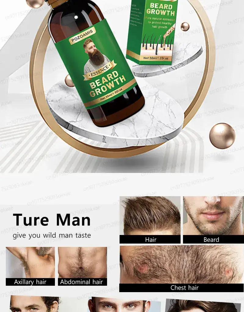 The most effective beard growth essence in 2025, grow a thick beard in 7 days. Chest hair, leg hair, beard and hair growth Nova Trendz