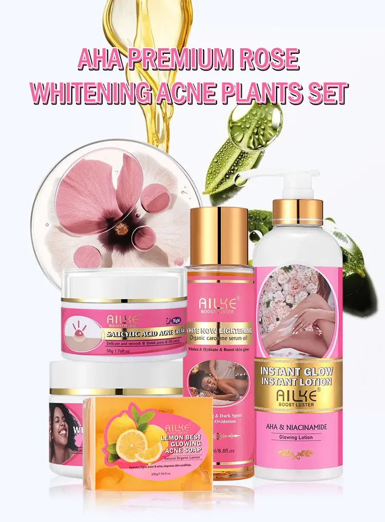 AILKE Natural Skin Cleansing Set, Cleanses Darkness, Stains, Moisturizes, Whitening, Boost Radiance To The Skin. Organic, Vegan Nova Trendz
