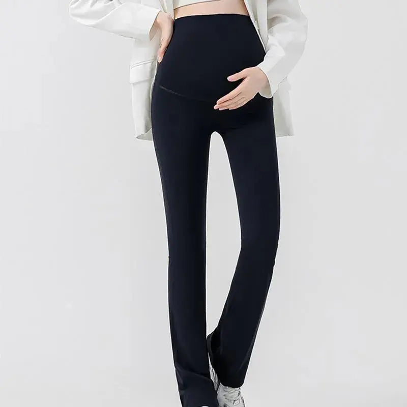 Maternity Leggings for Pregnant Women Yoga Flared High-waisted Trousers Pregnancy Clothes Maternity Yoga Flared Pants Nova Trendz