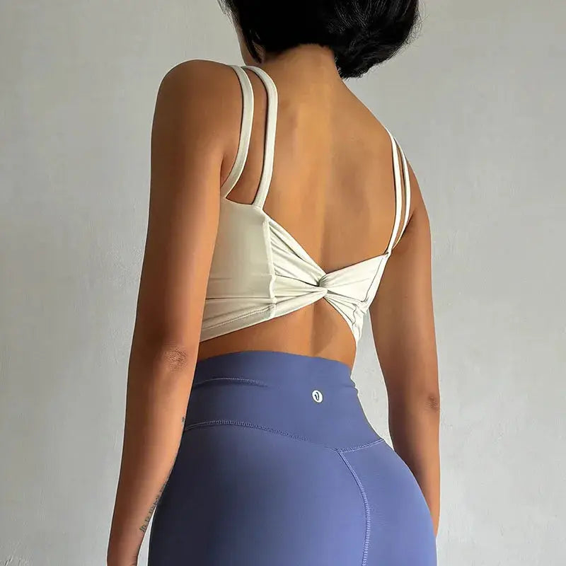 Women's Sports Bras Fitness Top, Sexy Lingerie, Push Up Fixed Pad, Yoga Bra, Back knotted Underwear, Running Vest, Gym Tops - Nova Trendz