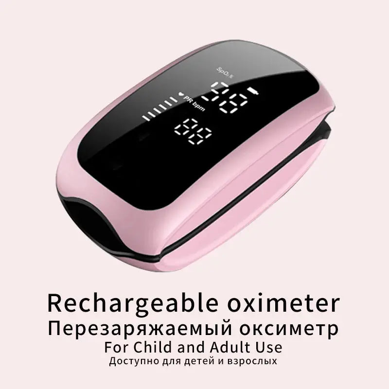 Recharge Finger Pulse Oximeter SpO2 Blood Oxygen Saturation Monitor with Rate Measurements Meter Medical Digital LED Heart Rate Nova Trendz