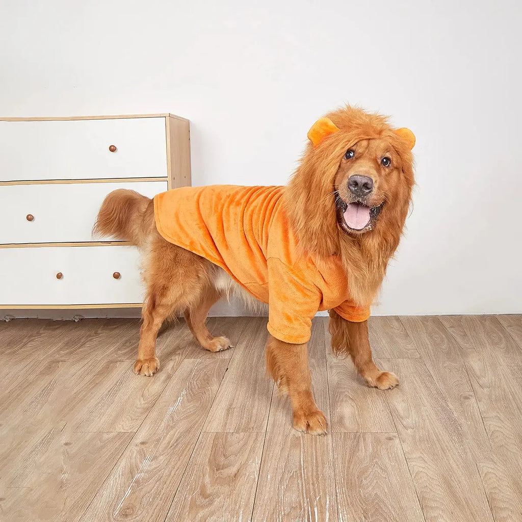 The Lion King Dog Halloween Costume Pet Lion Hoodie for Small Dogs ( Orange) - Nova Trendz