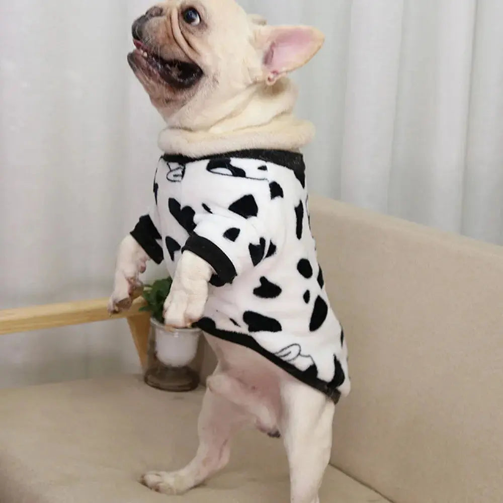 Warm Dog Clothes Cute Print Puppy Pet Clothing French Bulldog Hoodie Winter Dog Pajamas Sweater Coat for Small Medium Dogs Cats - Nova Trendz