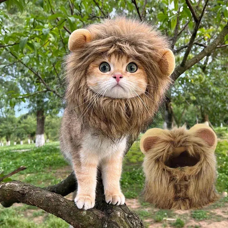 Cat Costume Cute Lion Mane Cat Wig Hat Cosplay Clothes Cap Dress Up Puppy Kitten Halloween Christmas Party Decoration Supplies Nova Trendz