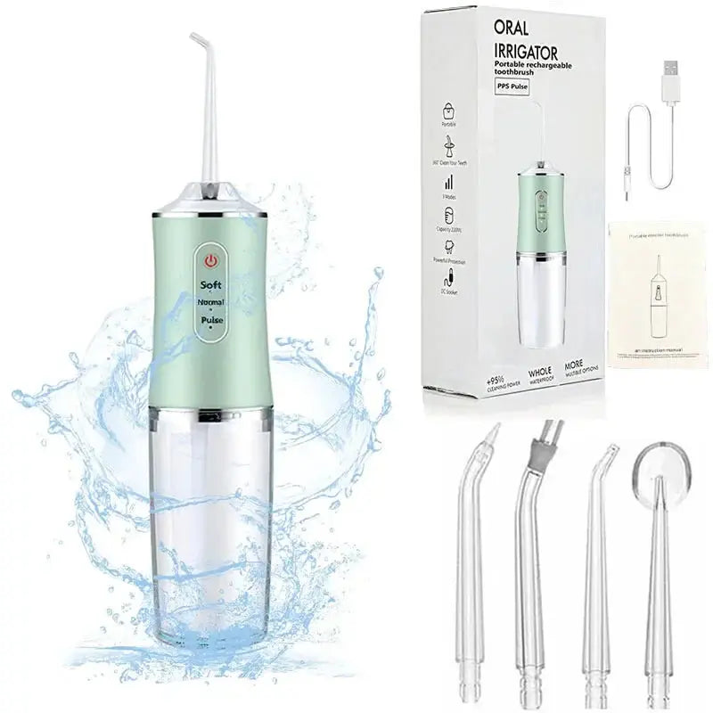 Ipx7 Waterproof Toothbrush Combo Replacement Tips Teeth Cleaning Retainer Cleaner Electric Oral Irrigator Water Dental Flosser - Nova Trendz