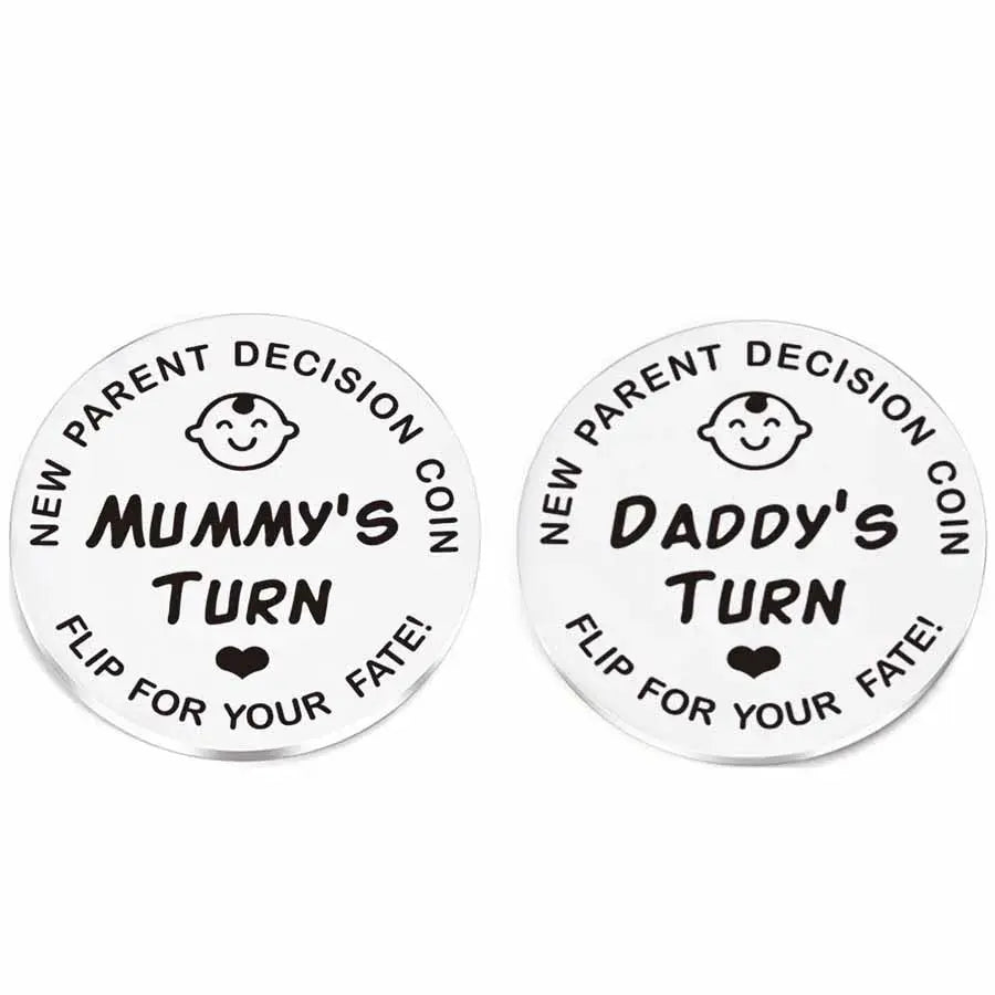 1pcs Funny Baby Gift New Parents Decision Coin Double Sided Pregnancy Gifts New Dad Mom Gifts for First Time to be Daddy Mummy Nova Trendz