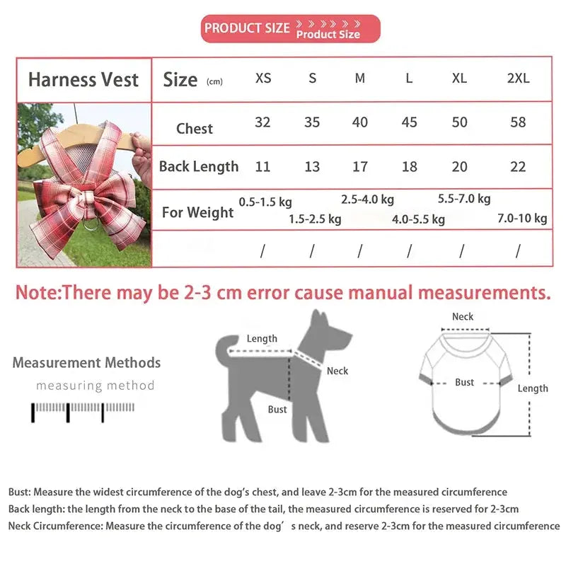 New Pets Dog Harness Set Adjustable Bowknot Cute Harness Dogs No Pull Soft Mesh Chest Strap Collar Perro Puppy Outdoor Walking Nova Trendz