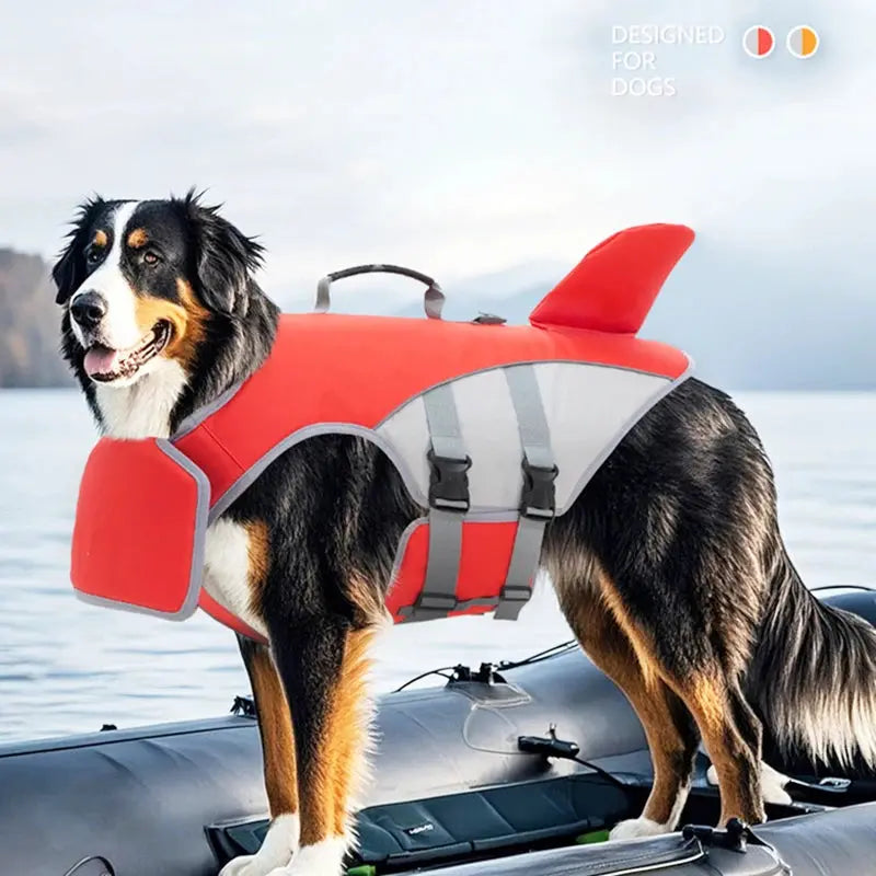 New Pet Swimming Life Jacket Shark Fin Shape Safety Vest for Dog in Summer Adjustable in Pool or Surfing Drifting Dog Life Vest - Nova Trendz