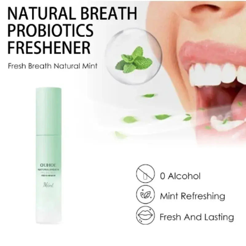 Probiotic Breath Freshener Oral Spray Natural Formula Portable Effective in Removing Bad Breath Mint Flavored Mouth Spray - Nova Trendz