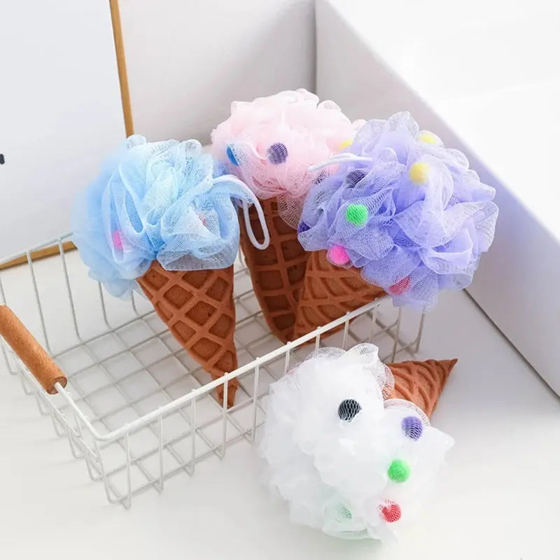 Bath Sponge Ice Cream Exfoliating Loofah Body Scrubber Shower Cleaning Loofahs Bathroom Men Women Bathing Accessories Nova Trendz
